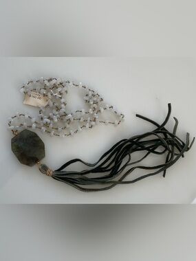 Moonstone & Labradorite Tassel Necklace
